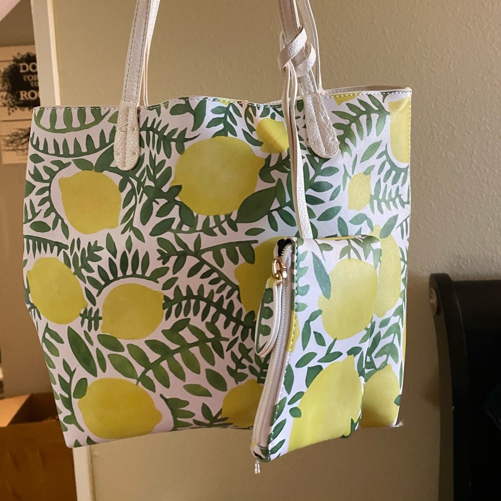 Lemon themed purse with wallet!